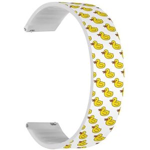 Solo Loop band compatibel met Garmin Vivoactive 5, Vivoactive 3/3 Music, Approach S12/S40/S42 (Rubber Duck Doodle) Quick-Release 20 mm rekbare siliconen band band accessoire, Siliconen, Geen edelsteen