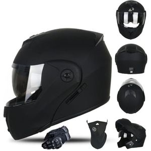 Motorhelmen voor mannen en vrouwen, integraalhelmen, systeemhelmen, jetmotorhelmen, choppers, bromfietsen, scooters, modulaire motorhelmen, ECE DOT-gecertificeerd L,XL61-62CM