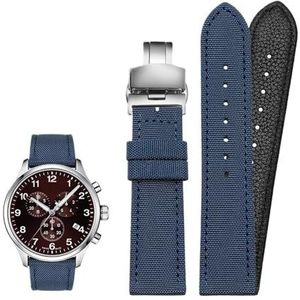 18mm 19mm 20mm 21mm 22mm 23mm 24mm Nylon Canvas Horlogeband Universele Armband for Mannen Vrouwen Sport geschikt for Tissot geschikt for Timex geschikt for Seiko horloge (Color : Blue-silver buckle,