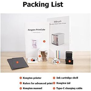 Draagbare Printer, Draagbare mobiele kleur Mini Handheld Printer Tattoo Logo Draadloze Bluetooth A4 Inkjet-printer(One set)