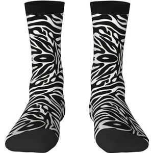 351 Unisex Atletische Sokken Zebra Print Print Boot Sokken Ademend Fun Jurk Sokken Dikke Crew Sokken Voor Trekking Camping Running, Sokken 112, Medium