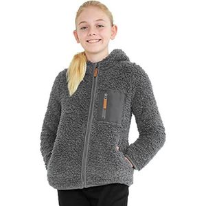 CityComfort Sweatshirt voor meisjes met ritssluiting, wintersweatshirt van teddy-fleece, Grijs, 9-10 anni