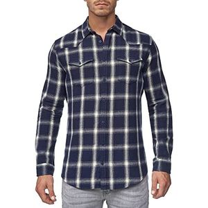 INDICODE Heren Altin Shirt | Flanellen hemd Navy M