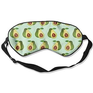 Jnday Sleeping Eye Mask Kawaii Avocado Patroon Natuurlijke Zijde Oogmasker Cover met Verstelbare Strap