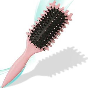 Haarborstel zonder trekken, ontwarringsborstel, lang haar, ontwarrende borstel, krulborstel, hoogwaardige plastic haren, styling- en ontwarringsborstel voor soepele krullen of nat