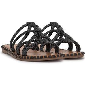 Jessica Simpson Briellea2 platte sandaal voor dames, Zwart, 36.5 EU
