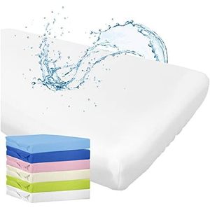 WhizProducts Hoeslaken met geïntegreerde matrasbeschermer 60 x 120 cm (wit) voor babybed