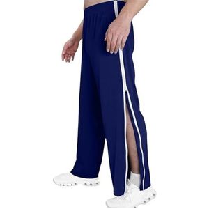 Revalidatiebroek For Dames En Heren, Zijopening, Wijde Trainingsbroek Met Zijkant En Ritssluiting Aan De Pijpen, Wijde Pijpen, Snelsluitingsbroeken, Drukknopen, Sportbroeken joggingbroek(Dark blue,XXL