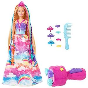 Barbie Dreamtopia Prinses Haarverzorgingspop (29,2 cm blond) met regenbooghaarextensies en accessoires, cadeau voor kinderen van 3 tot 7 jaar