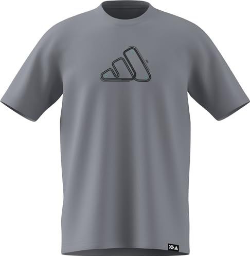 adidas Hombre MOTORSPORT TRACK GRAPHIC T-SHIRT, halo silver, 3XL