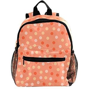 Oranje Polka Dots Leuke Mode Mini Rugzak Pack Bag, Meerkleurig, 25.4x10x30 CM/10x4x12 in, Rugzak Rugzakken