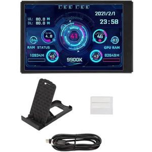 3,5 inch PC CPU RAM Temp Monitor IPS Full View Display Klein scherm Geschikt for AIDA64 Geschikt for PC CPU Geschikt for RAM Geschikt for harde schijf Geschikt for datamonitor(Black)