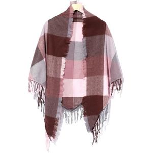 yeeplant Driehoekige polyester sjaal voor dames - zachte bedrukte geruite decoratieve mode deken sjaal voor de winter, Veelkleurig 235, Eén Maat