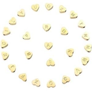 Stijlvolle hartvorm AZ initialen ketting dames eenvoudige roestvrijstalen schakelketting dames sieraden geschenken (Style : D)