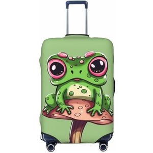 WSOIHFEC Cartoon kikker Print Bagage Cover Elastische Wasbare Koffer Cover Anti-Kras Bagage Case Covers Reizen Koffer Protector Bagage Mouwen Voor 18-32 Inch Bagage, Zwart, M
