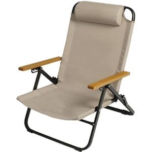Zero Gravity-stoel, visstoel, draagbare fauteuil met kussen, buitenslaapbed, reisbureau, zijtassen en verstelbare rugleuning for woonkamer, balkon, tuin, terras (Color : Khaki)