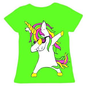 Meisjes Dabbing Tops Kinderen Lange Mouw T-shirt Sweatshirt Trui Neon Swing Jurk Dab Dance Mode Kleding Leeftijd 2-13 Jaar, Neon Groen T-shirt, 11-12 jaar