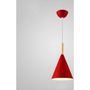 TONFON Minimalisme Moderne hanglamp Mid Century Droplight Verstelbare kroonluchter Metaal E27 Hanglamp for keukeneiland Woonkamer Slaapkamer Nachtkastje Eetkamer Hal Plafondlamp(Color:Red)