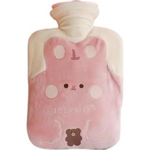 Warmwaterkruik 2 stuks grote warmwaterzak voor menstruatiepijn, gevulde menstruatie, koliekverwarming, pluche handwarmer, fles warmwaterzak (1000 ml A)