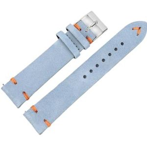 YingYou Hoge Kwaliteit Suède Vintage Horlogebandjes Blauwe Horlogebanden Vervangende Riem For Horlogeaccessoires 18 Mm 20 Mm 22 Mm 24 Mm (Color : Blue-Orange Line, Size : 24mm)