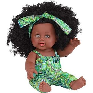 BigForest Black Girl Dolls 12 inch Vinyl African American Doll Lifelike Baby Play Dolls for Kids Perfect for Gift(B)