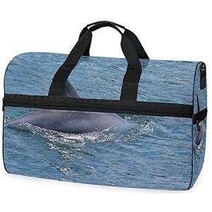Haai Dier Walvis Oceaan Sport Zwemmen Gym Tas met Schoenen Compartiment Weekender Duffel Reistassen Handtas voor Vrouwen Meisjes Mannen