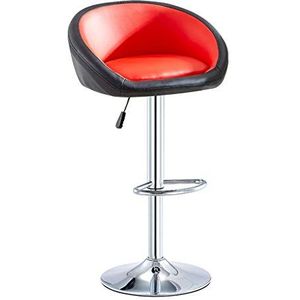 ZaYen Moderne verstelbare barkrukken, draaibare barkruk stoelen met rug, pub keuken aanrecht hoogte met chromen voetsteun en voet rood