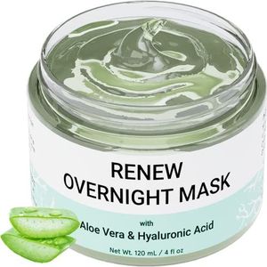 Overnight Mask, Nachtmasker met aloë vera en hyaluronzuur - Hydraterend gezichtsmasker voor nachtelijke huidherstel | Geformuleerd in San Francisco