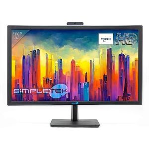 SIMPLETEK - 19"" HD+ touchscreen, met geïntegreerde webcam, microfoon en luidspreker, HD-touchscreen, HDMI VGA