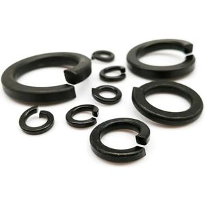 Splitsveerring, 5-100 stuks veerringen met elastische pakking M2-M16 GB93 zwart koolstofstaal(50pcs M8)