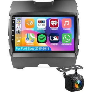 Android 14.0 2 Din Autoradio 9"" Touchscreen Auto Stereo voor Ford Edge 2015-2018 met Draadloze Carplay Android Auto GPS navigatie AHD Omgekeerd beeld Stuurwielbediening(S-1(2G+32G))