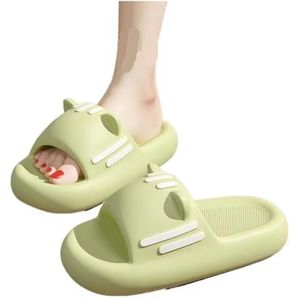 fengqingyunyan0304 Slides, dikke zolen dames indoor home slippers, zomer, voor dames en heren (groen, 7 UK)