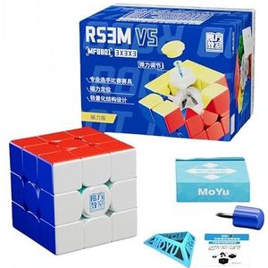 MOYU RS3M V5 Magnetische 3x3x3 Speed Cube, Stickerless Professionele Ball Core UV Maglev Magic Cube Robot, 3D Puzzel Magic Toy voor Kinderen & Volwassenen (Magnetische Versie)