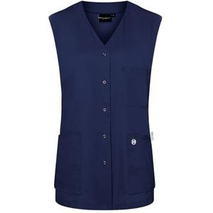 Karlowsky Essential dames-kasack zonder mouwen, V-hals, drukknopen, modern fit, polyester/katoenmix, duurzaam, Oeko-Tex®, onderhoudsarm, marineblauw, 48