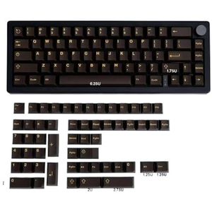 QPSJXN Translucent Double Shot Keycaps, 121, profiel, compatibel met mechanische toetsenborden RK61, 87, 100, 61, 64, 68, 75, 84, 87, 104 (zwart goud, 120 toetsen)