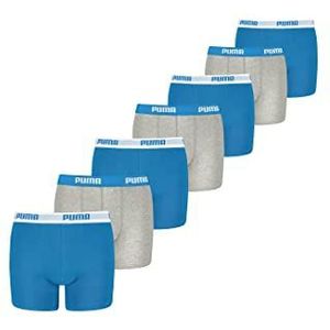 PUMA Boxershorts voor jongens, kinderen, onderbroeken, ondergoed, verpakking van 7 stuks, blauw-grijs, 122/128 cm