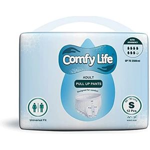 Comfy Life Premium incontinentie pull-up luierbroek voor volwassenen, verpakking van 12 stuks, hoog absorptievermogen (Multi-Pack Small 120 Broek)