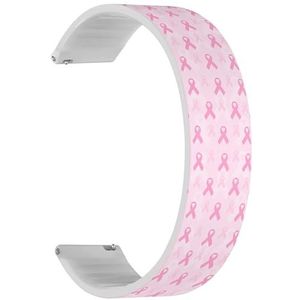 Solo Loop band compatibel met Garmin Vivoactive 5, Vivoactive 3/3 Music, Approach S12/S40/S42 (borstkanker bewustzijn roze lint), snelsluiting, 20 mm rekbare siliconen band, accessoire, Siliconen,