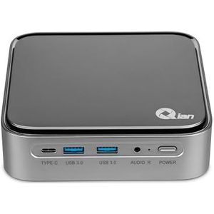 Qian Mini PC Intel Core i5 1135G7 4 Core met 4,2 GHz | Intel Iris Xe Graphics | 16GB DDR4 3200MHz | 512GB SSD M.2 NVMe Gen3x4 | WLAN WLAN 5 | LAN 1 GB | Test Win 11 Pro | (zilver)