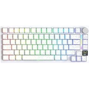 ATTACK SHARK X820 Ultra Draadloos Mechanisch Toetsenbord met TFT Smart Display & Knop, 75% Hot Swappable Gaming Toetsenbord, BT/2.4G/USB-C, RGB, PBT Keycaps (Witte Contouren- Gift Switch)