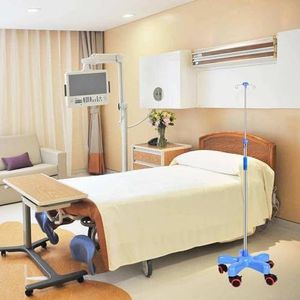 Infusie Stand Bag Houder Intrekbare Infusie Stand Medische Infusie Stand RVS Polen voor Ziekenhuis (Maat: Plastic FeLegged Base)