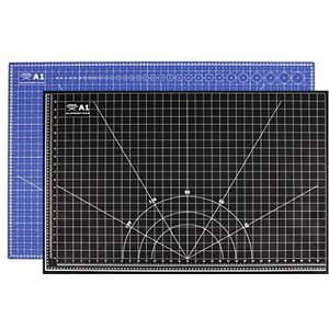 Professionele snijmat A1= 60x90cm aan beide zijden bedrukt: cm & inch, zelfherstellend, tweekleurig, 3mm dik blue-black