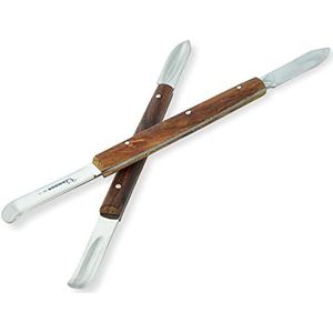 2 stks Tandheelkundige Wax Mes Gips Alginaat Mengen Spatel Rvs Gips Mixing Tools met Houten Handvat voor Dental Laboratory