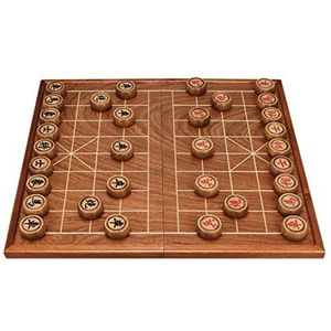 Schaakspel, traditioneel Chinees Xiangqi klassiek educatief strategiespel met gevouwen schaakbord/stukken, puzzelspel for 2 spelers, diameter 4,8 cm/1,9""(Color:Huangjichi)