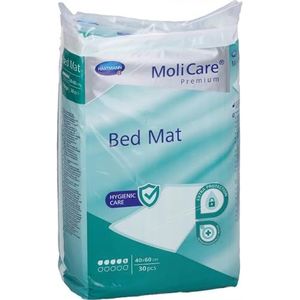 MoliCare Premium Bed Mat 5 drops: bedinleggers met absorberende kern van celstofpulp, 40x60 cm, 6x30 stuks