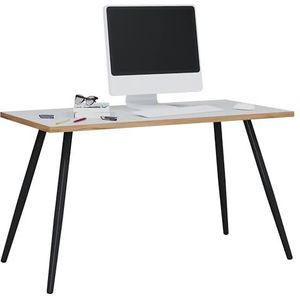 VCM Schreibtisch Computertisch Bürotisch Skandanivischer Retro Look Salia 110x50 cm Schwarz/Weiß