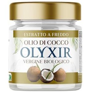 OLYXIR - Kokosolie Biologische voor cosmetica, koudgeperst, 200 ml, natuurlijke cosmeticaverwijderaar, hydraterend, kokosolie huid, lichaam en haar, organische kokosolie voor huid en haar