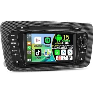 Draadloze Autoradio Android 15 voor Seat Ibiza 2006-2013 met draadloze carplay en Android Auto Bluetooth USB Wifi 4G GPS Navigatie(S-3(2G+64G))