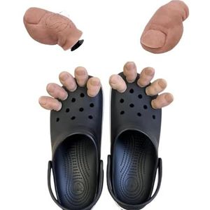 Grappige schoenhanger met 3D-kant, Crocs-hanger met creatieve kant, grappige dikke en harige Crocs-tenen, grappige, realistische, unieke bedels voor schoenen, accessoires, Eén maat, Kunststof