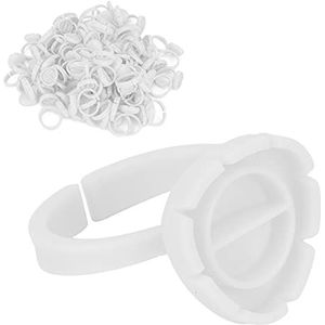 Wimperlijmhouder Ringbeker, Wegwerplijmbekers van Kunststof Om Wimperlijm Vast Te Houden voor Eenvoudig Enten (WHITE)